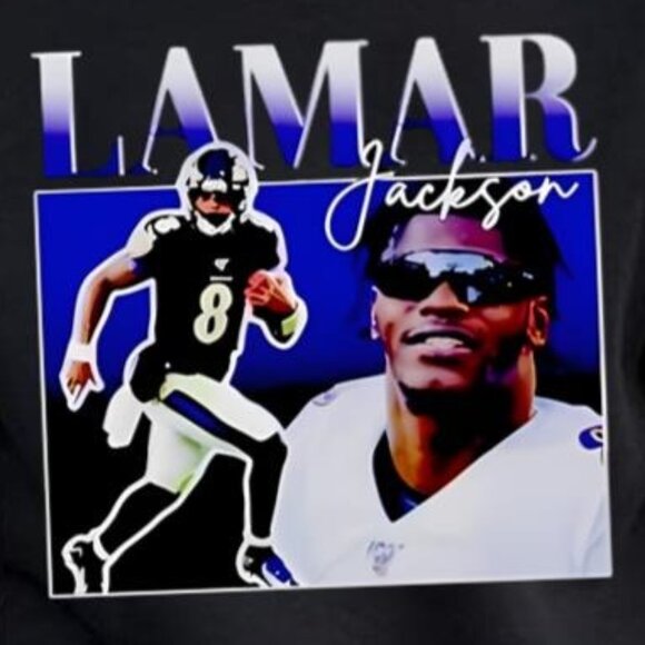 Lamar Jackson Vintage Bootleg Sweatshirt Retro NFL Crewneck 90s Ravens Fan 05 - Picture 2 of 5
